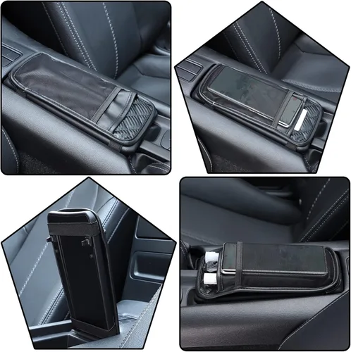 Vista 4 de Funda para reposabrazos de consola central compatible con Mazda MX-5 NC RF Miata 2016-2023, funda de cojín de cuero para reposabrazos de consola