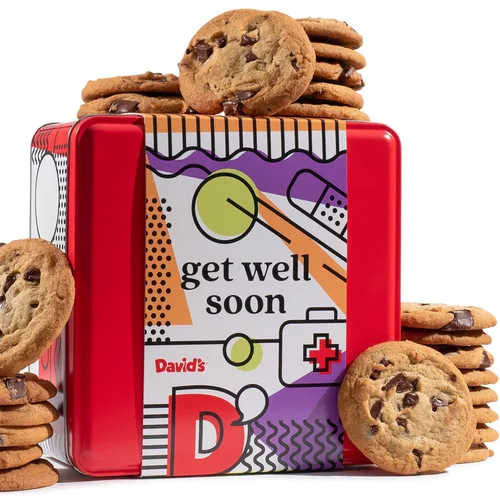 David's Cookies Canasta de regalo de galletas para recuperarse pronto - Regalo de panadería gourmet para ocasiones de recuperación, consuelo y