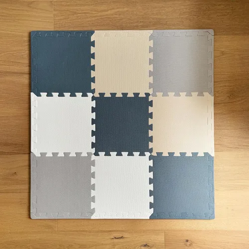 Vista 21 de MioTetto Tapete de juego para bebé, azulejos de espuma suave para el suelo para niños. Azulejos de espuma entrelazados ajustables, se adapta a