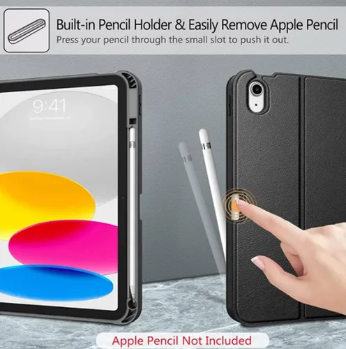 Vista 5 de Funda de teclado retroiluminada para iPad de 9.7 pulgadas 2018 (6ª generación) / iPad 2017 (5ª generación) / iPad Air 2/1, teclado inalámbrico Negro