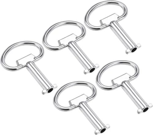 uxcell Llave eléctrica del gabinete 0.197 in agujero de aleación de zinc medidor de agua caja de seguridad 2.126x1.575 in 5pcs