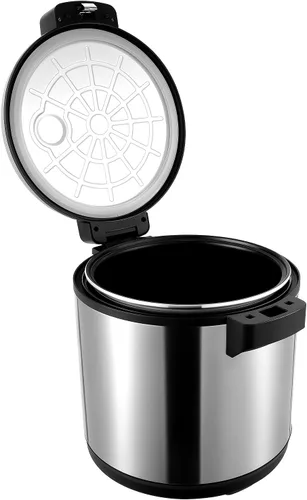 Calentador de arroz eléctrico de acero inoxidable comercial, calentador, 110 V, 110 W, olla interior antiadherente comercial, calentador de arroz