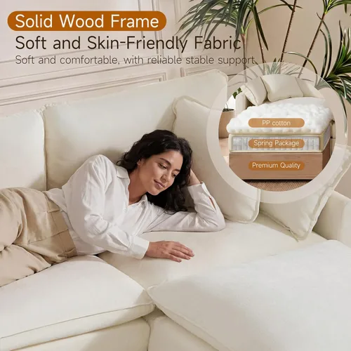 Vista 7 de Sofá modular con almacenamiento, sofá cama de 103 pulgadas, sofá cama seccional, sofá nube de gran tamaño con otomana móvil, sofá moderno de 6