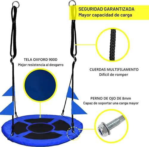 Vista 2 de PACEARTH Columpio de árbol de 40 pulgadas, capacidad de peso de 900 libras, 2 correas colgantes adicionales, cuerdas ajustables de múltiples hebras
