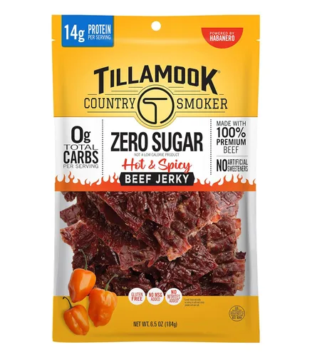 Vista 12 de Tillamook Country Smoker cero azúcar, pimienta negra, Keto Beef Jerky, 6.5 onzas (paquete de 1)