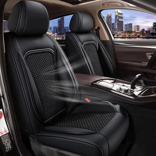 Vista 15 de IKABEVEM Fundas de Asientos de Automóvil para Asientos Delanteros para Ford Explorer 2004-2025 2026 - Funda de Asiento de Cuero de Seda de Hielo