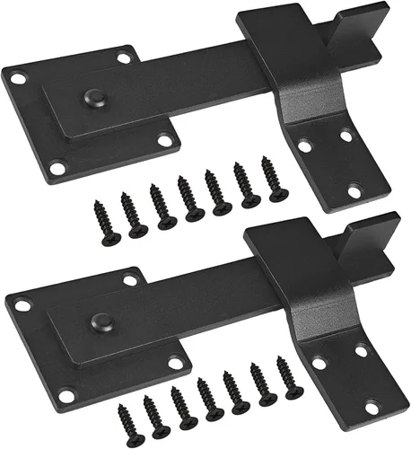 Vista 8 de Cerradura de puerta de granero de 6 pulgadas, cerradura de puerta de granero resistente, herrajes para cerca, cobertizo, granja, jardín, puerta