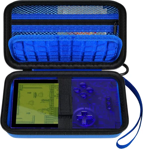 Vista 10 de Funda rígida compatible con consola de juegos portátil de bolsillo analógico, bolsa de almacenamiento portátil para tarjetas de videojuegos, cable