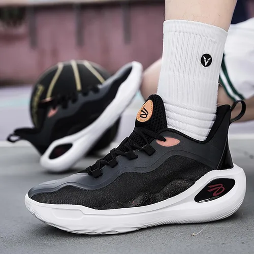 Vista 6 de Zapatos de baloncesto de entrenamiento para hombre, transpirables, prácticos, de baloncesto, profesionales