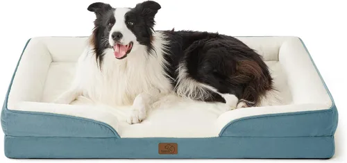 Vista 53 de Bedsure Cama ortopédica para perros de tamaño mediano – Cama lavable para perros medianos y gatos, impermeable, cómodo sofá para mascotas con funda