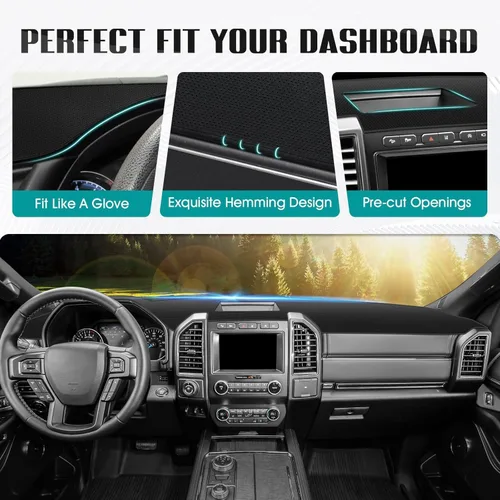 Vista 484 de FIILINES - Cubierta para tablero, accesorio para tablero de malla antideslizante, parasol sin reflejos y protector compatible con Toyota Tundra