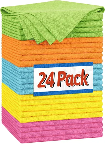 Vista 12 de FIXSMITH Paño de Limpieza de Microfibra - Paquete de 48, Toallas de Limpieza Multifuncionales, Tamaño: 12 x 16 pulgadas, Trapos de Limpieza