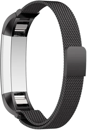 Vista 2 de Bandas de bucle de metal compatibles con Fitbit Alta/Fitbit Alta HR, malla de bucle de acero inoxidable transpirable, pulsera magnética ajustable