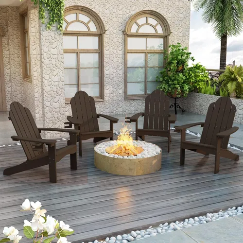 Vista 57 de LUE BONA HDPS Sillas Adirondack de 2, Silla para Hoguera al Aire Libre, Resistente a la Intemperie con Portavasos, Silla Moderna de Plástico