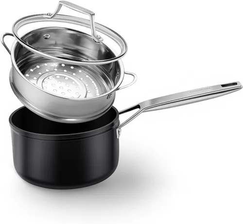 Vista 12 de MsMk Cacerola de 1.5 cuartos con tapa, también antiadherente, apta para inducción, resistente a arañazos, cacerola pequeña de cocina