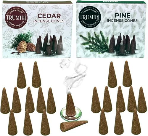 Vista 9 de TRUMIRI Conos de Incienso - Paquete Combo de 20 Conos de Incienso - 10 Cedro + 10 Pino - Conos de Incienso - Conos de Incienso Perfumados - Aromas