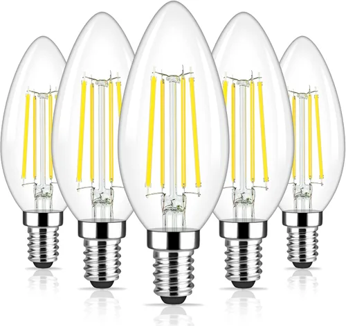 Vista 10 de Bombillas LED E12 para candelabros equivalentes a 40 vatios, bombillas vintage de 4 W regulables, bombilla Edison B11 de 470 lm, luz blanca cálida