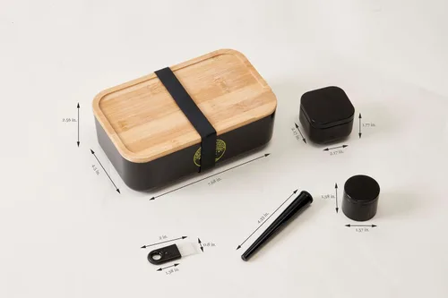 Vista 3 de Caja de almacenamiento con bandeja para liar - Caja de almacenamiento hermética con bandeja de bambú - Caja decorativa portátil para hierbas