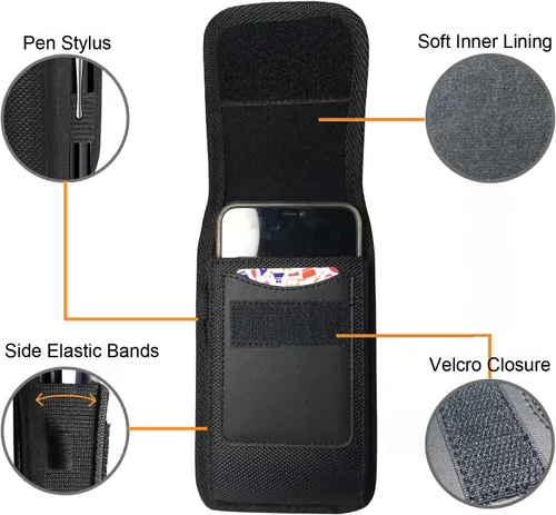 Vista 3 de Fundas de teléfono para iPhone 17 16 Pro 16 15Pro, 15, 14, 14 Pro, 13, 13 Pro, 12, 12 Pro, 11 Pro, mini SE Galaxy S20 S10, fundas de nailon