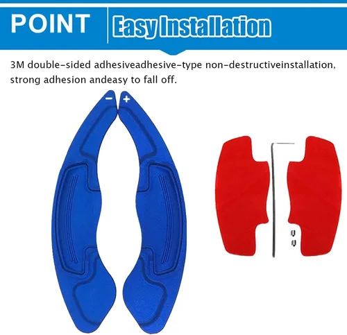 Vista 4 de Great-luck Juego de 2 extensiones de aluminio para palanca de cambios de volante (negro) para Honda Civic/Civic Hatchback