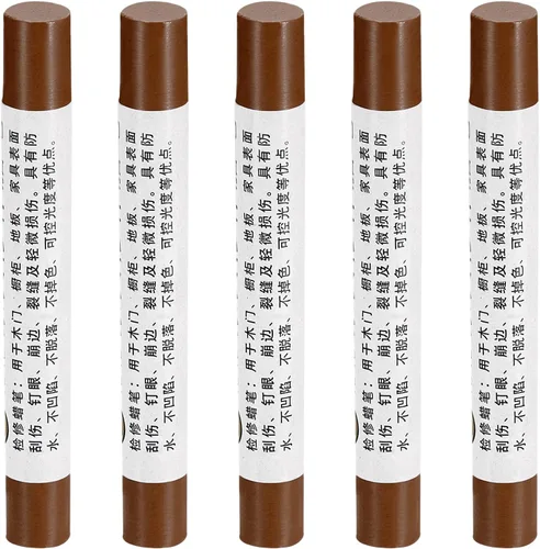 Vista 54 de uxcell Lápices de reparación de muebles, 5 unidades, barra de relleno de cera de madera, marcadores de muebles para retoque, para agujeros