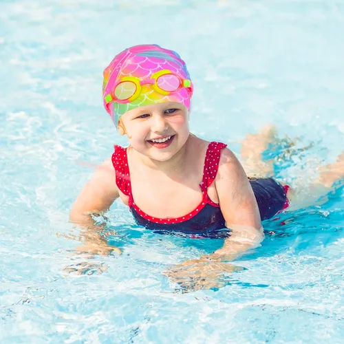 Vista 7 de Gorros de natación para niñas, gorro de natación de silicona para niños pequeños, gorros de natación duraderos y cómodos para niñas