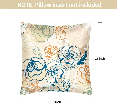 Vista 5 de Paquete de 4 fundas de almohada fundas de almohada cuadradas decorativas fundas de cojín suaves paquete de 4 fundas de almohada de 18 x 18 pulgadas