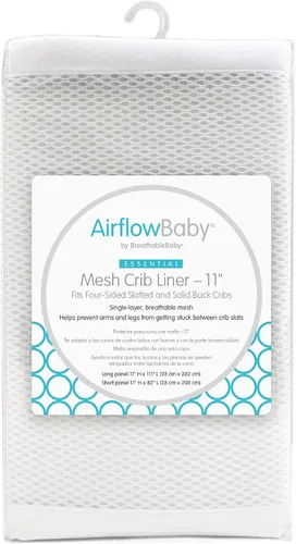 Vista 7 de AirflowBaby Forro de malla transpirable para cunas de tamaño completo (gris, 9 pulgadas (paquete de 1))