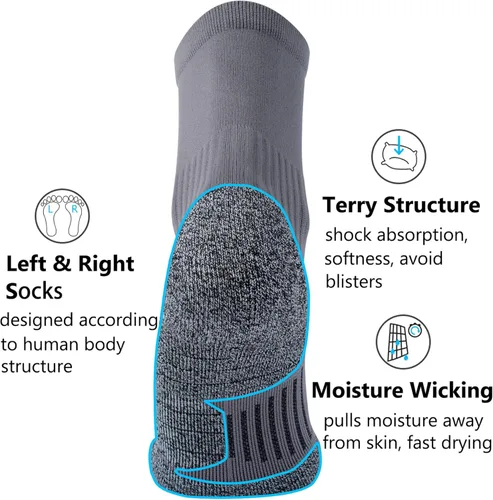 Vista 4 de CWVLC Calcetines deportivos de compresión acolchados para hombres y mujeres