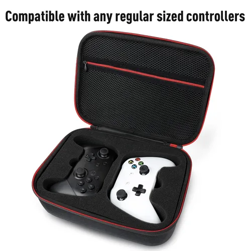 Vista 2 de Younik Controller Carrying Travel Case, Protective Hard Case for 2 Universal Controllers, Compatible with P5, P4, X-box 1, Switch Pro, Black