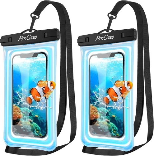 Vista 11 de ProCase Funda impermeable flotante para teléfono, funda impermeable para teléfono, bolsa flotante para teléfono celular, bolsa seca submarina