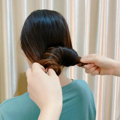 Vista 7 de 2 piezas para hacer moños de cabello, rizador mágico de cabello, moldeador de moños, accesorio para el cabello, herramienta de peinado para mujeres