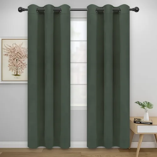 Vista 764 de Easy-Going - Cortinas opacas para dormitorio, aislamiento térmico sólido con ojales, cortinas de ventana para reducción de ruido, cortinas